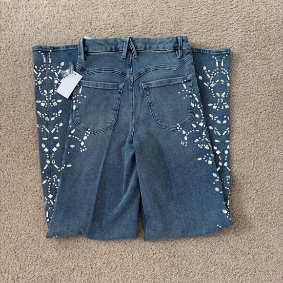 Good American - DOLLY JOLEANS CRYSTAL WIDE JEANS - Picture 3 of 4